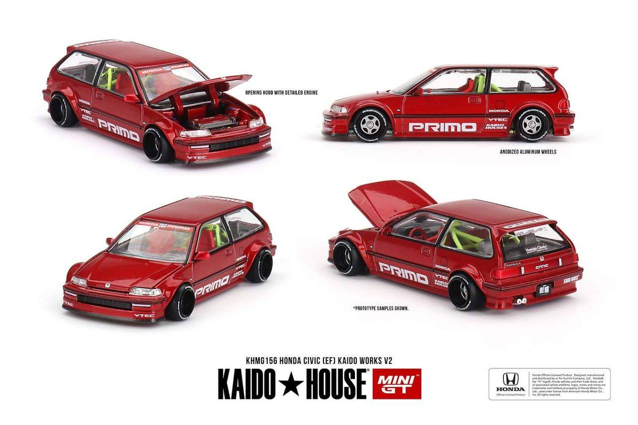 PRE-ORDER Mini GTx Kaido House 1:64 Honda Civic EF Kaido Works V2 KHMG156