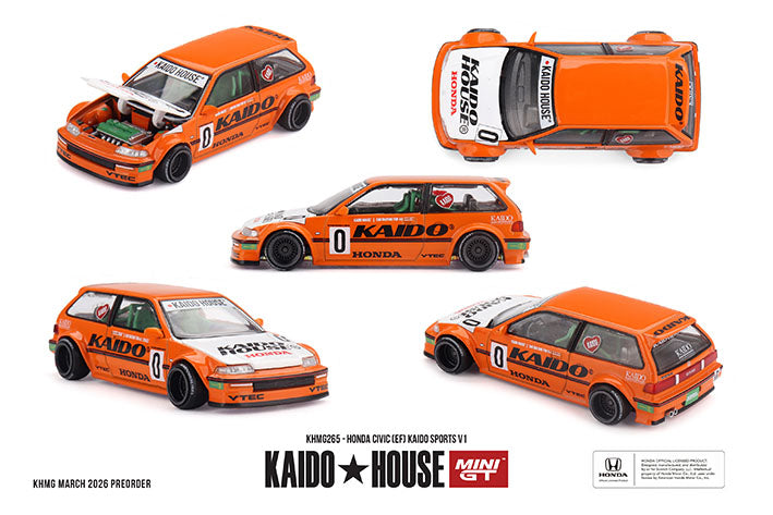 PRE-ORDER Mini GTx Kaido House 1:64 Honda Civic EF Kaido Sports V1 KHMG265