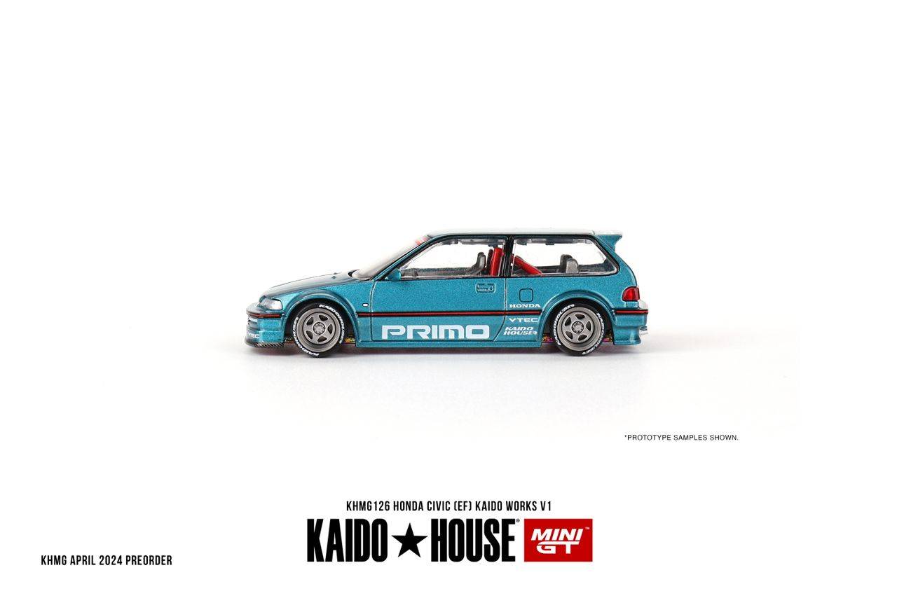 PRE-ORDER Mini GTx Kaido House 1:64 Honda Civic EF Kaido Works V1 KHMG126