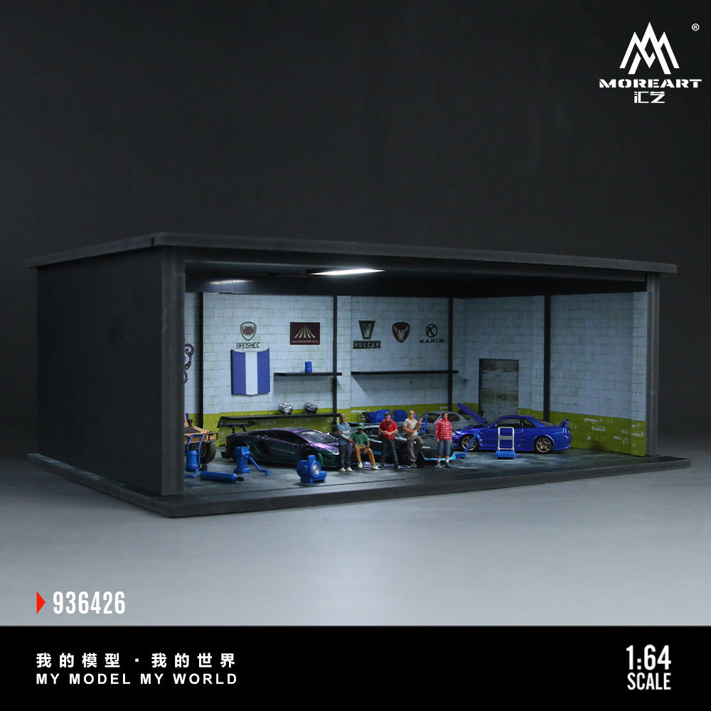 PRE-ORDER MoreArt 1:64 Diorama Grand Theft Auto Los Santos Customs Scene w/ Accessories