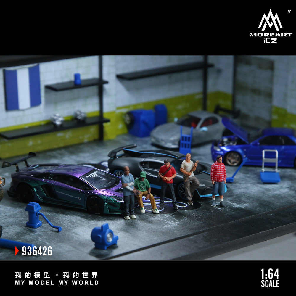 PRE-ORDER MoreArt 1:64 Diorama Grand Theft Auto Los Santos Customs Scene w/ Accessories