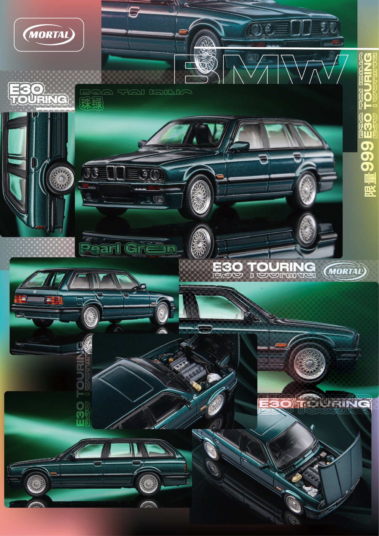 PRE-ORDER Mortal 1:64 BMW E30 Touring Green