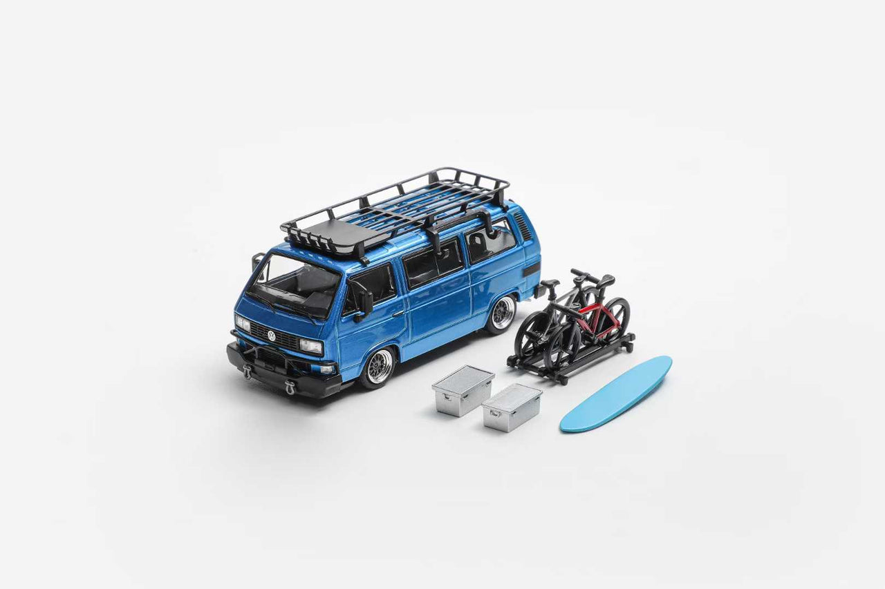 PRE-ORDER Mortal 1:64 VW T3 Lowrider w/ BBS Wheels Transparant Blue