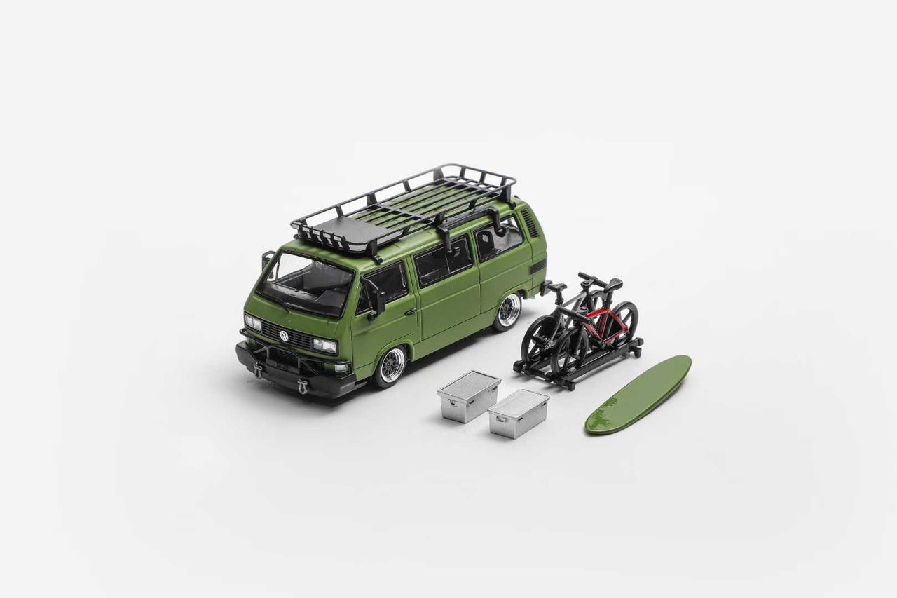 PRE-ORDER Mortal 1:64 VW T3 Lowrider w/ BBS Wheels Army Green