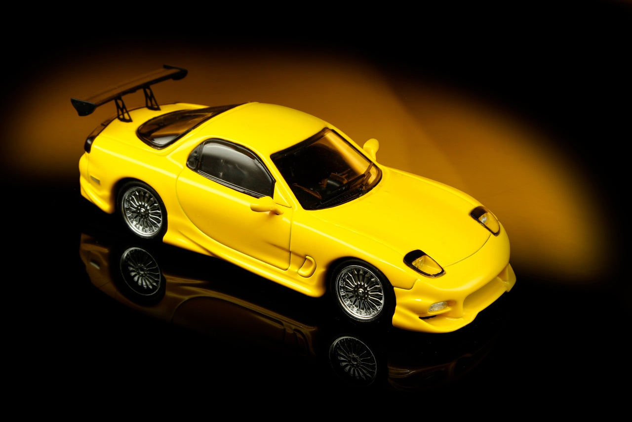 PRE-ORDER Mortal 1:64 Veilside Mazda RX7 GT WING Yellow