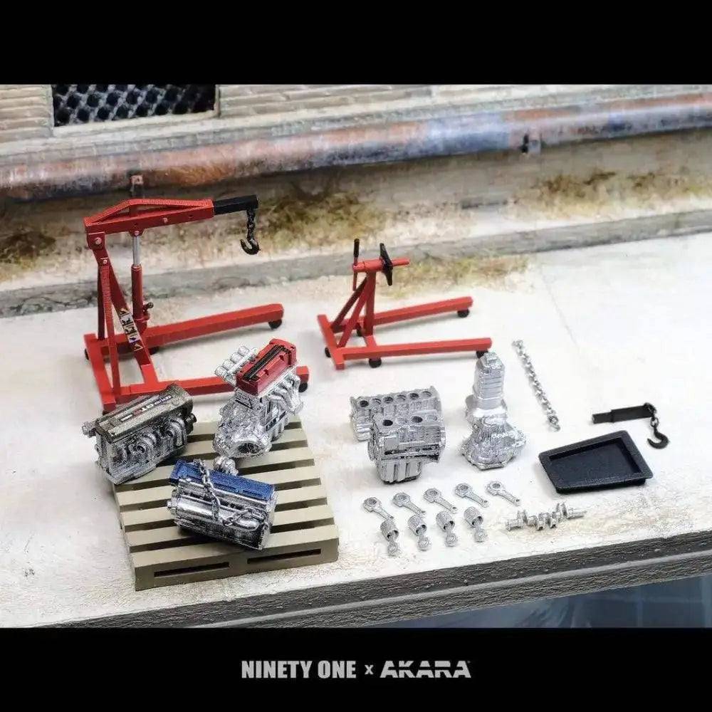 PRE-ORDER NinetyOne 1:64 Engine Crane Set w/ K20 RB26 2JZ