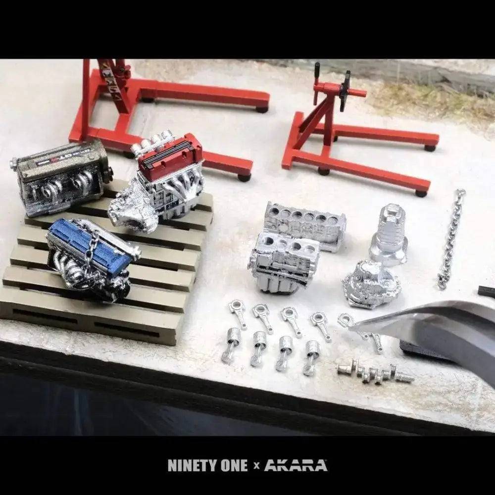 PRE-ORDER NinetyOne 1:64 Engine Crane Set w/ K20 RB26 2JZ