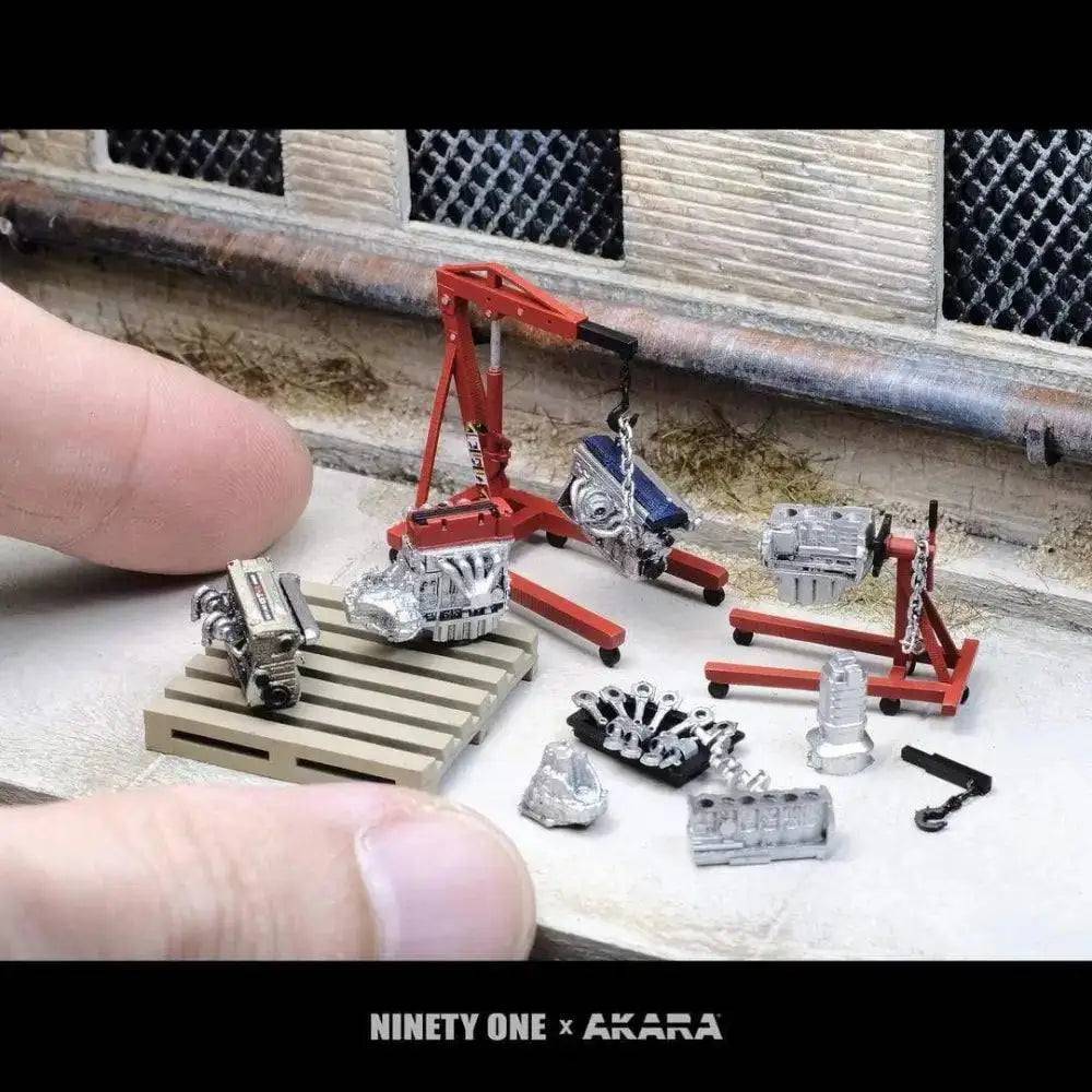 PRE-ORDER NinetyOne 1:64 Engine Crane Set w/ K20 RB26 2JZ