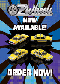 Thumbnail for PRE-ORDER Oz Wheels 1:64 Yellow/Silver BT1 Police Holden VL