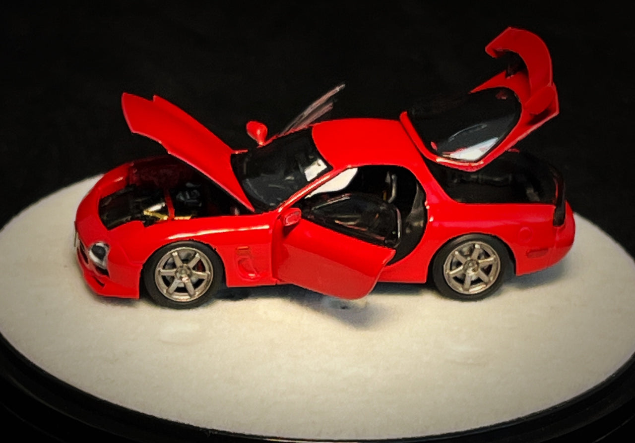 PRE-ORDER PGM 1:64 Mazda RX-7 FD3S Red Luxury w/Turntable