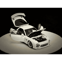 Thumbnail for PRE-ORDER PGM 1:64 Mazda RX-7 FD3S White Luxury w/Turntable