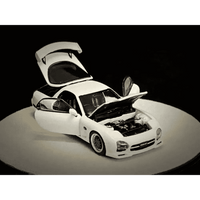 Thumbnail for PRE-ORDER PGM 1:64 Mazda RX-7 FD3S White Luxury w/Turntable