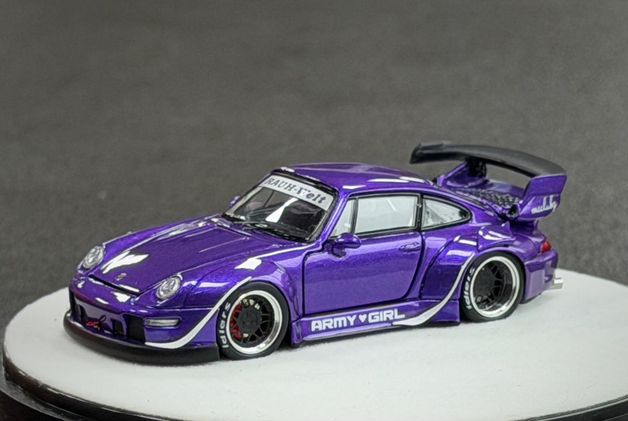 PRE-ORDER PGM 1:64 Porsche RWB993, Purple Luxury w/ Turntable