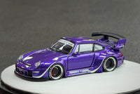 Thumbnail for PRE-ORDER PGM 1:64 Porsche RWB993, Purple Luxury w/ Turntable