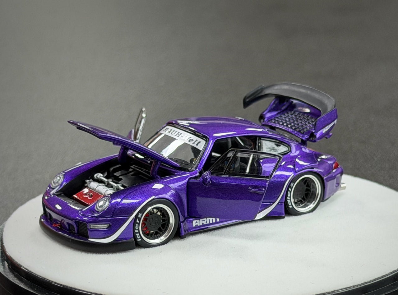 PRE-ORDER PGM 1:64 Porsche RWB993, Purple Luxury w/ Turntable