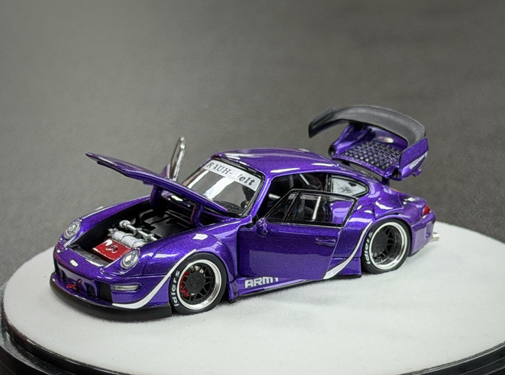 PGM 1:64 Porsche RWB993, Purple Luxury w/ Turntable – Little