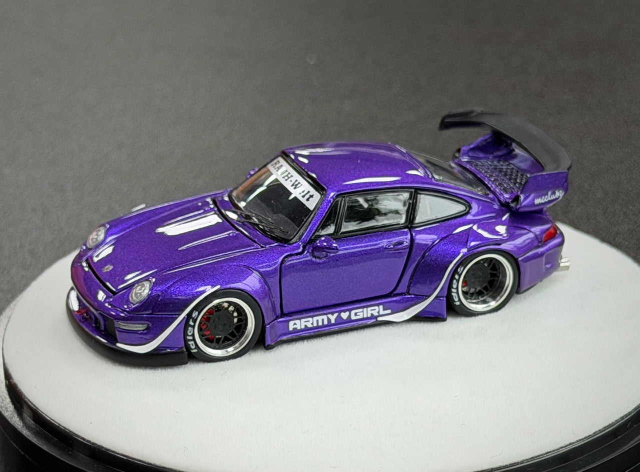 PRE-ORDER PGM 1:64 Porsche RWB993, Purple Luxury w/ Turntable