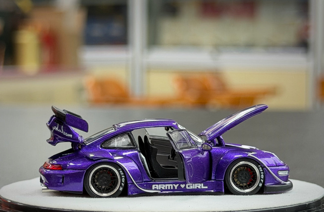PRE-ORDER PGM 1:64 Porsche RWB993, Purple Luxury w/ Turntable