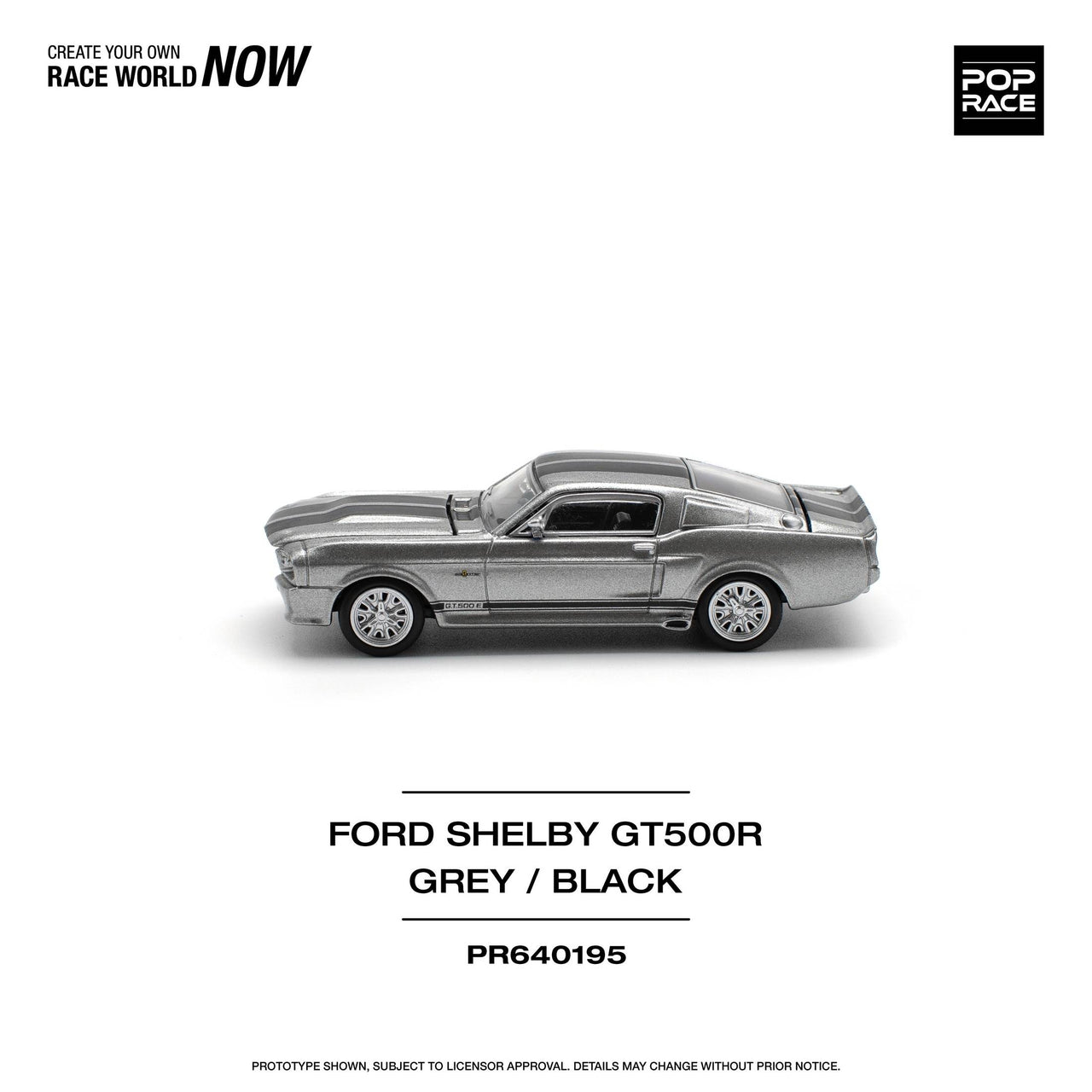 PRE-ORDER Pop Race 1:64 967 Shelby Mustang GT500 - GREY/BLACK