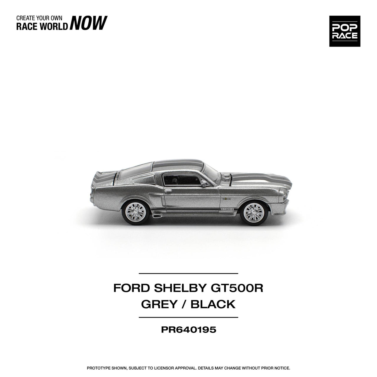 PRE-ORDER Pop Race 1:64 967 Shelby Mustang GT500 - GREY/BLACK