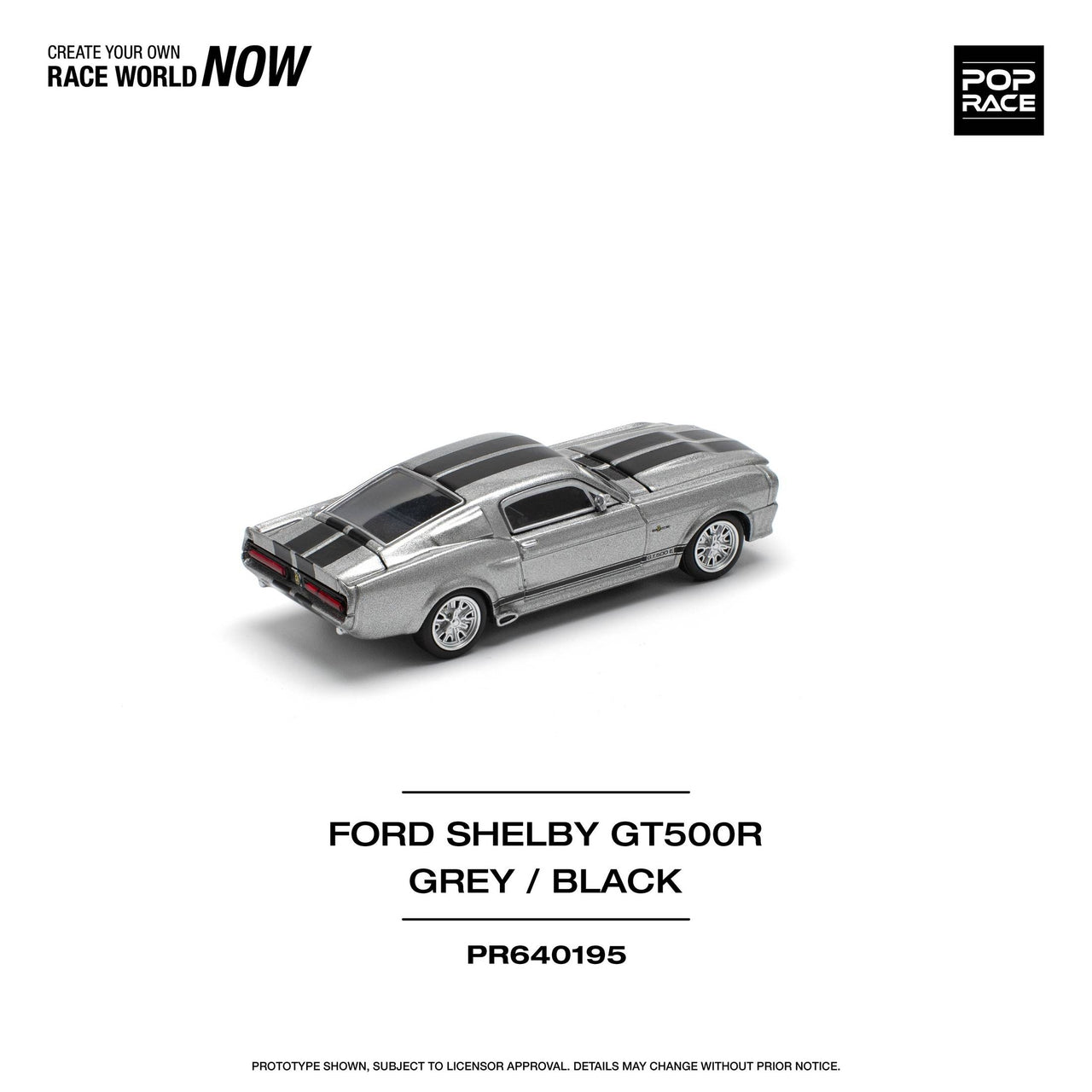 PRE-ORDER Pop Race 1:64 967 Shelby Mustang GT500 - GREY/BLACK