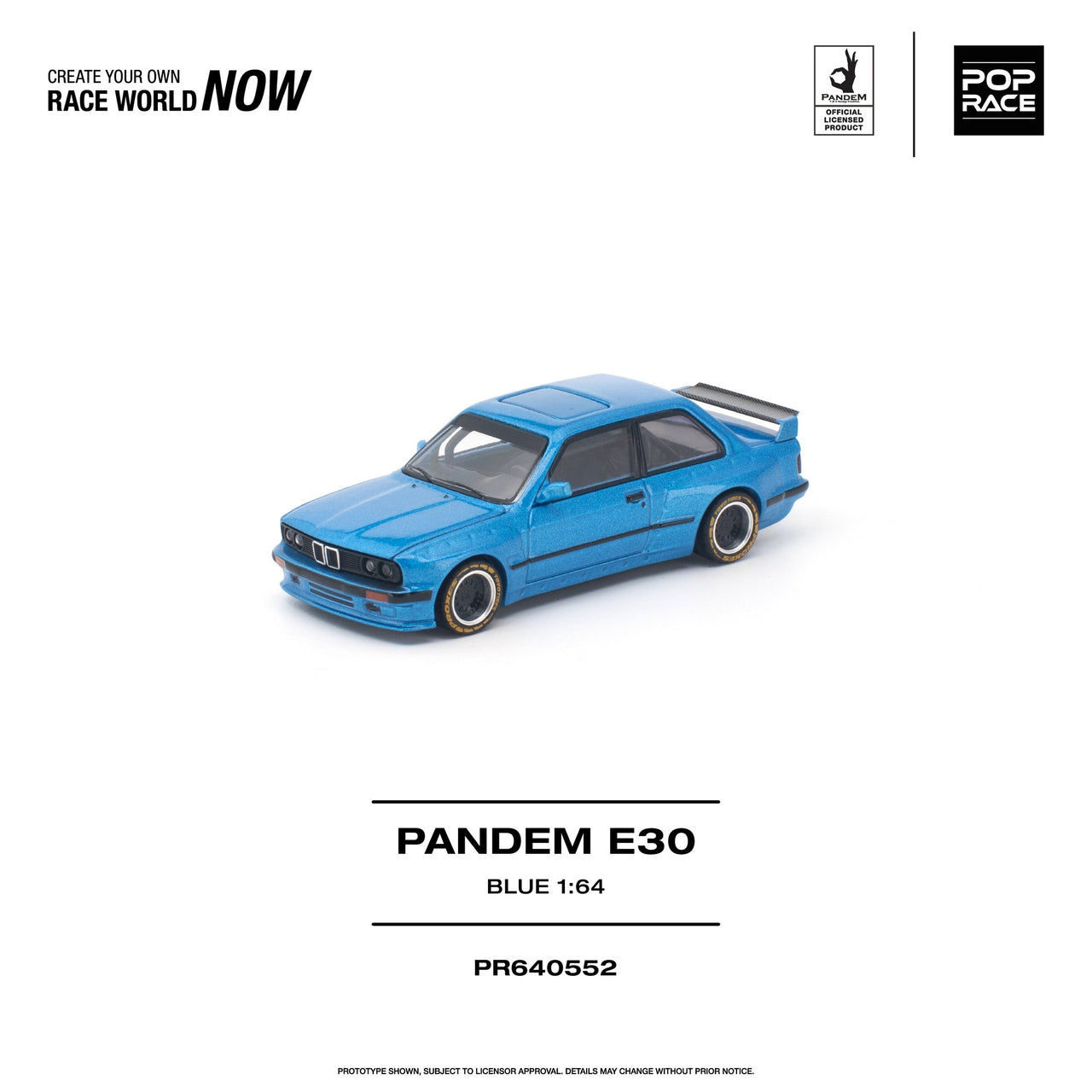 PRE-ORDER Pop Race 1:64 BMW PANDEM E30 Blue