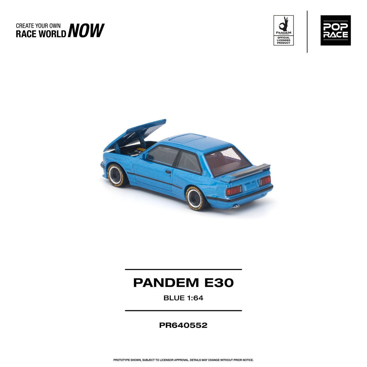 PRE-ORDER Pop Race 1:64 BMW PANDEM E30 Blue