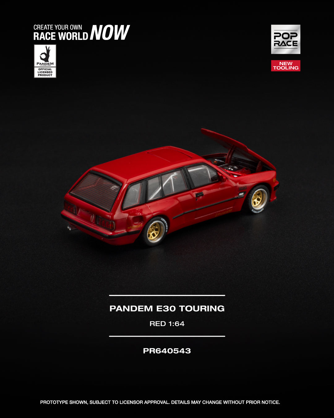 PRE-ORDER Pop Race 1:64 BMW PANDEM E30 TOURING RED NEW TOOLING
