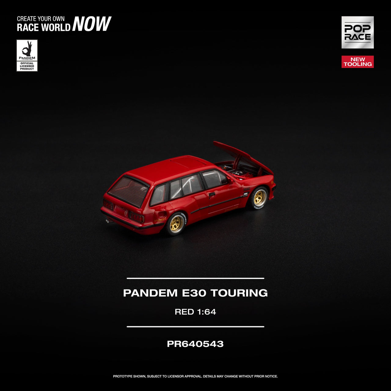 PRE-ORDER Pop Race 1:64 BMW PANDEM E30 TOURING RED NEW TOOLING