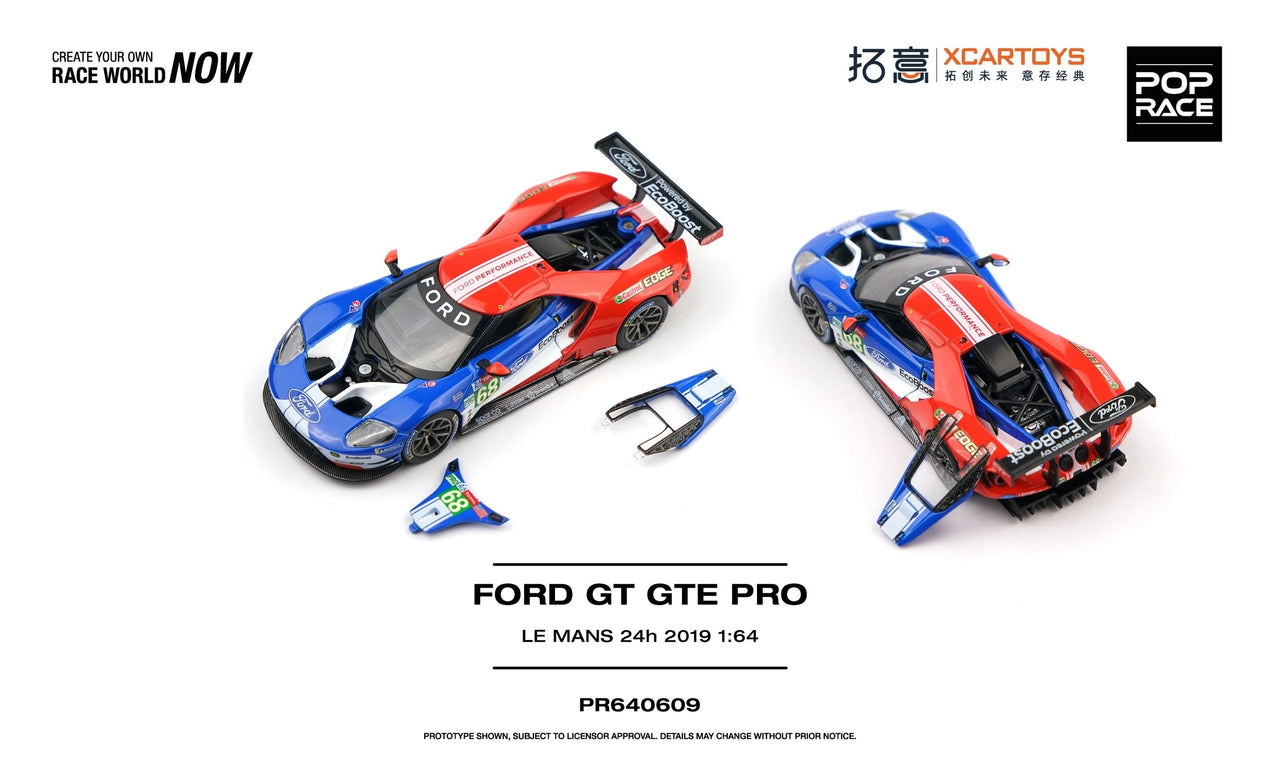 PRE-ORDER Pop Race 1:64 FORD GT GTE PRO LE MANS 24H 2019