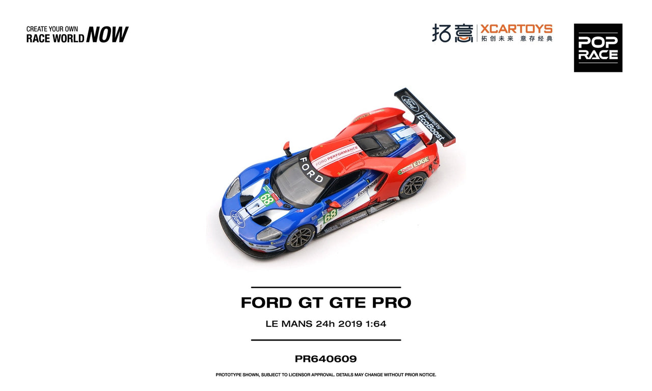 PRE-ORDER Pop Race 1:64 FORD GT GTE PRO LE MANS 24H 2019