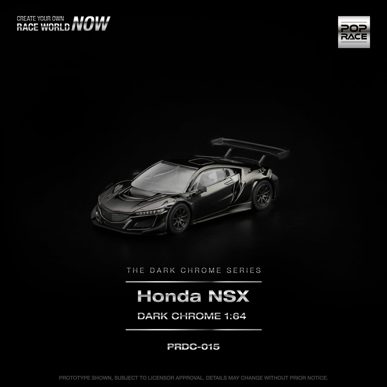 PRE-ORDER Pop Race 1:64 HONDA NSX GT3 EV022 DARK CHROME