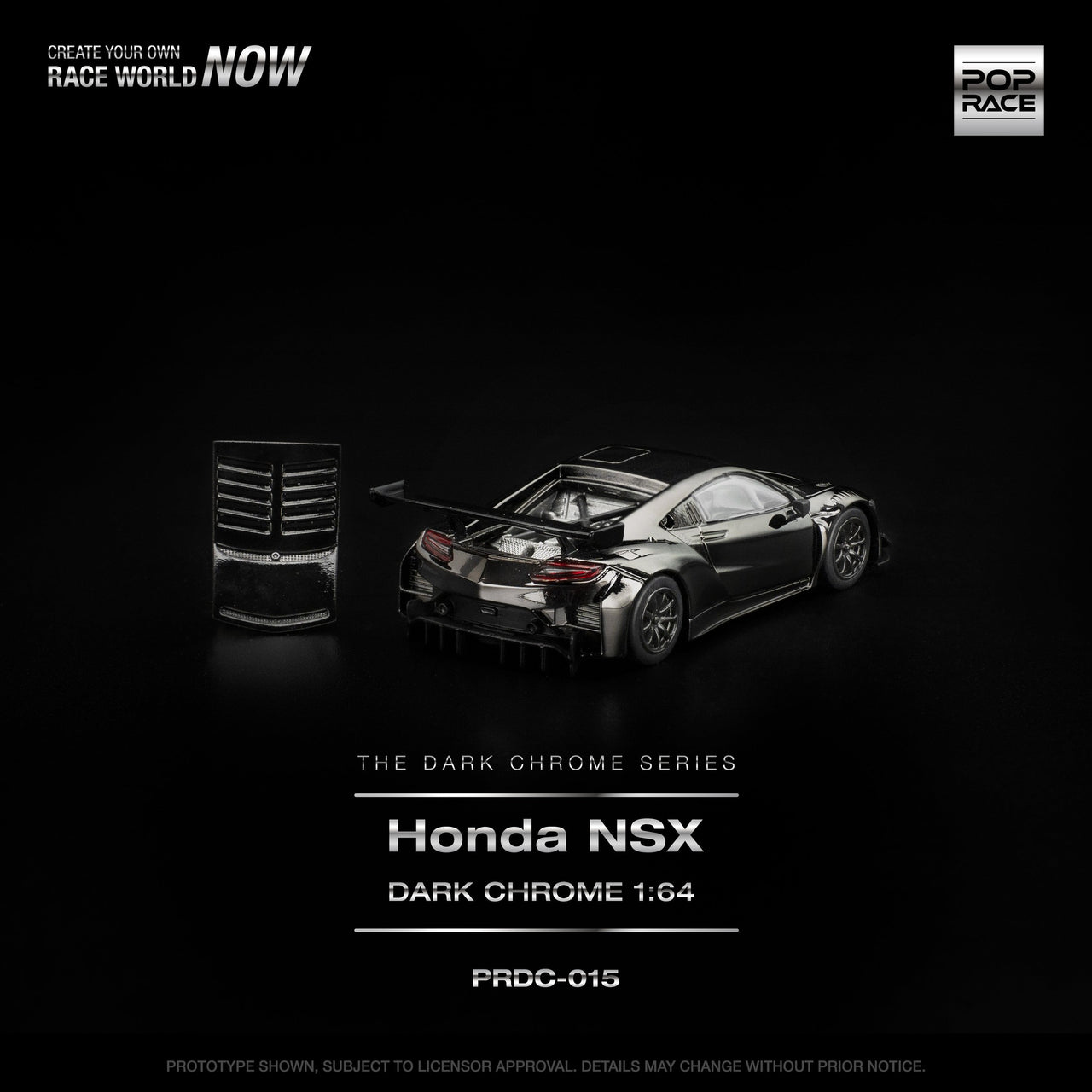 PRE-ORDER Pop Race 1:64 HONDA NSX GT3 EV022 DARK CHROME