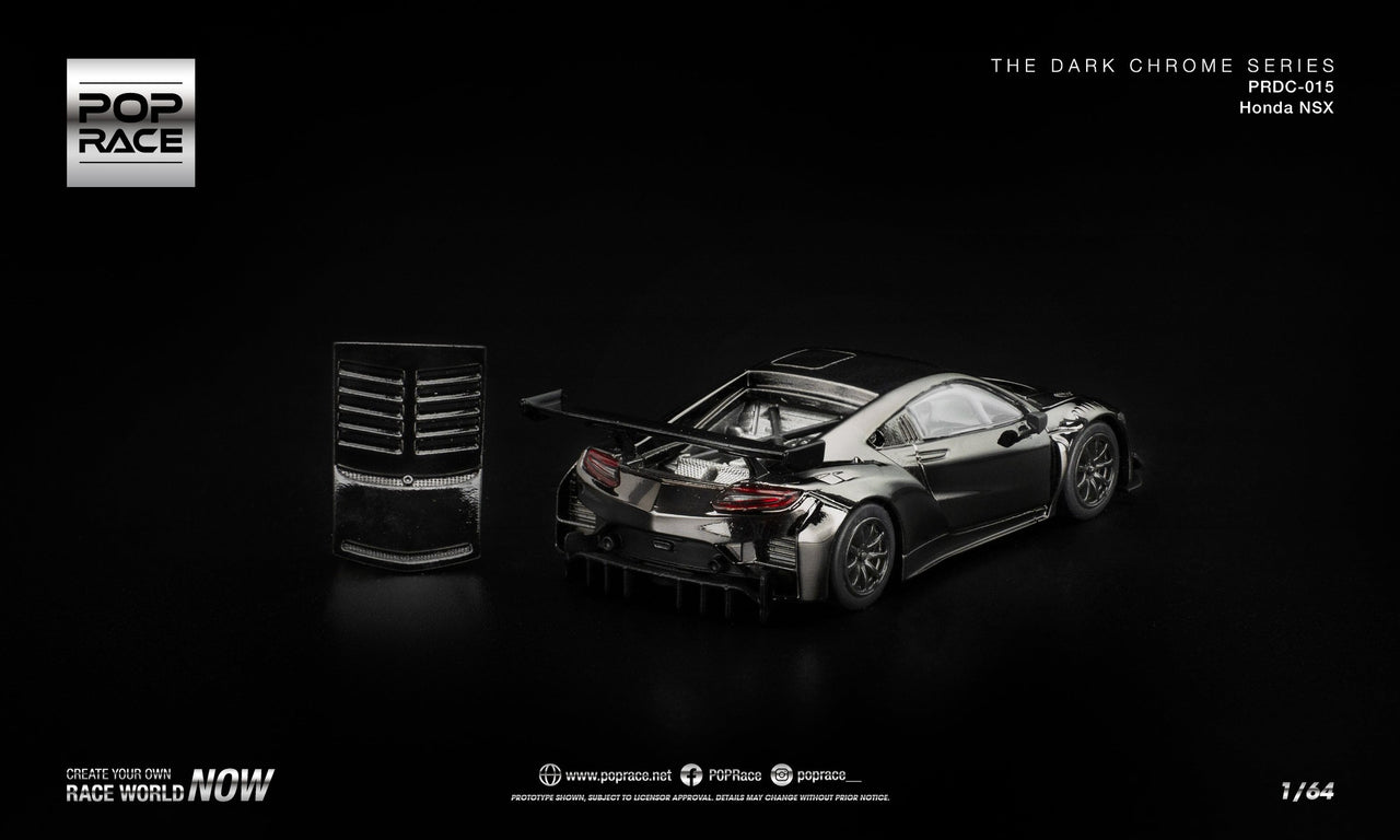 PRE-ORDER Pop Race 1:64 HONDA NSX GT3 EV022 DARK CHROME