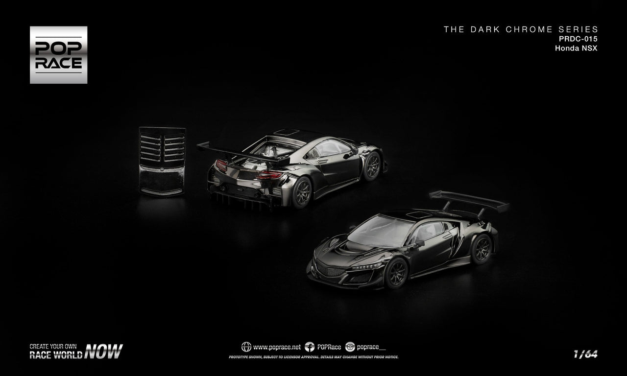 PRE-ORDER Pop Race 1:64 HONDA NSX GT3 EV022 DARK CHROME