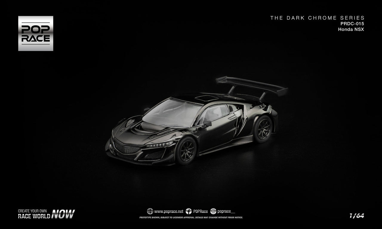 PRE-ORDER Pop Race 1:64 HONDA NSX GT3 EV022 DARK CHROME