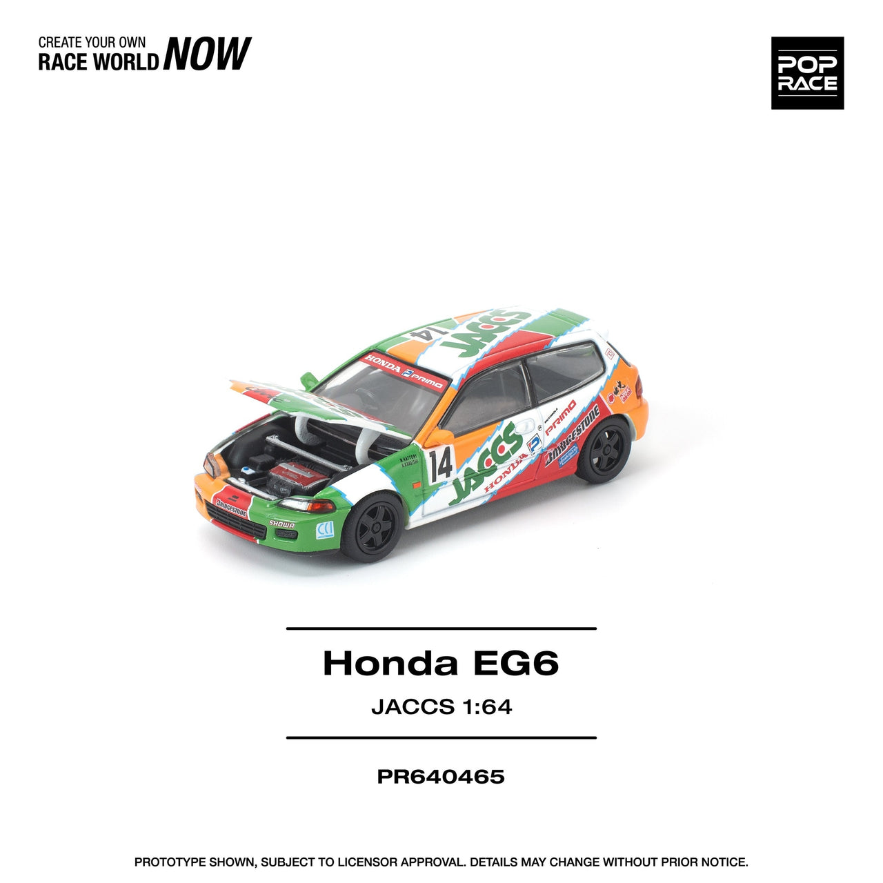 PRE-ORDER Pop Race 1:64 Honda Civic EG6 JACCS