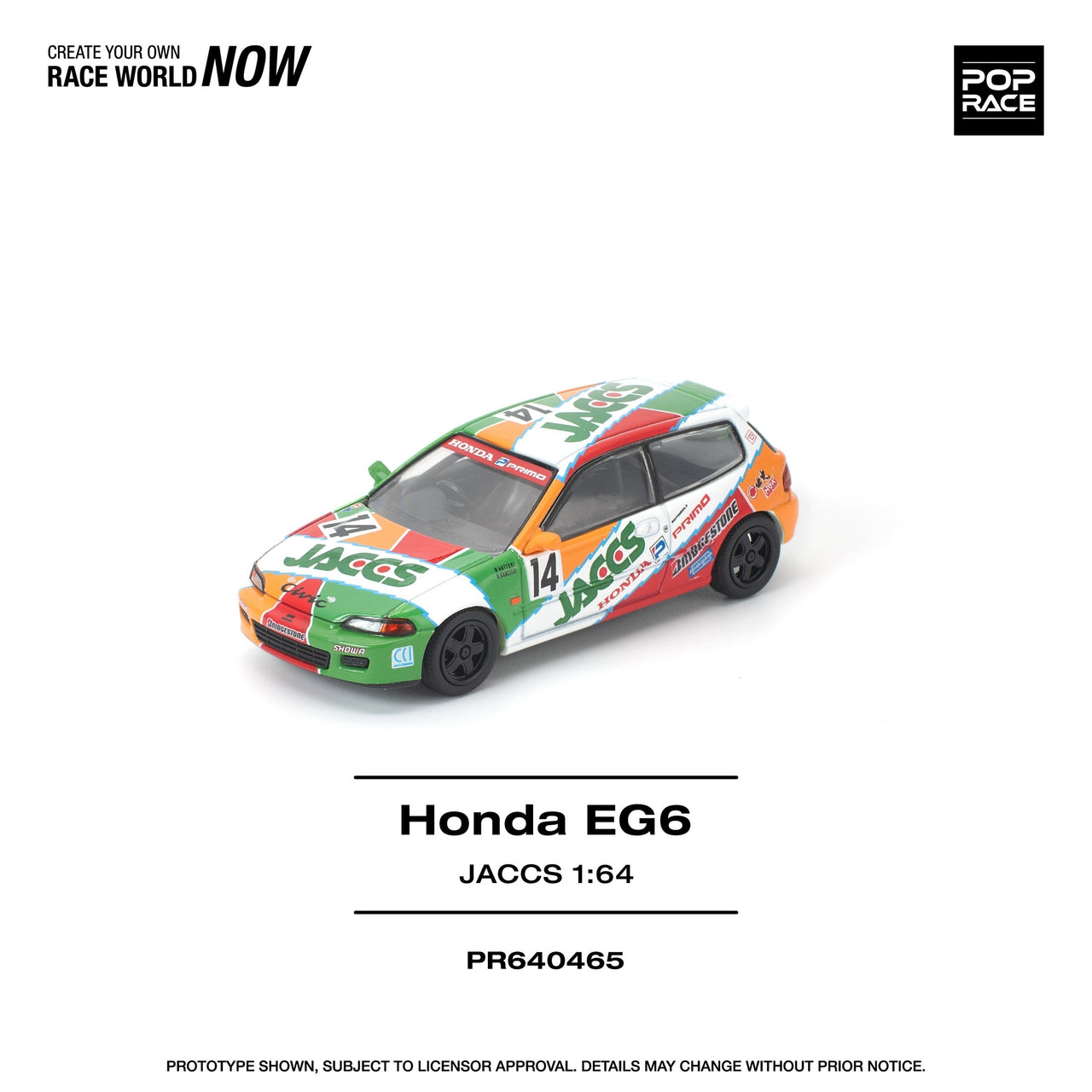 PRE-ORDER Pop Race 1:64 Honda Civic EG6 JACCS