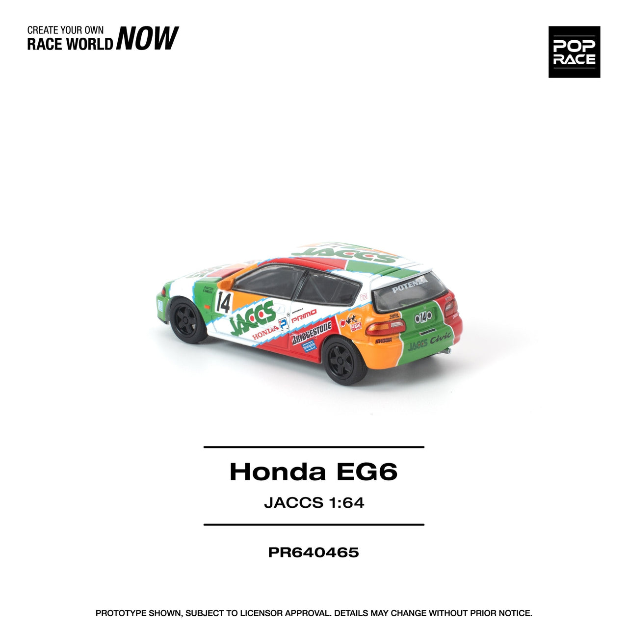 PRE-ORDER Pop Race 1:64 Honda Civic EG6 JACCS