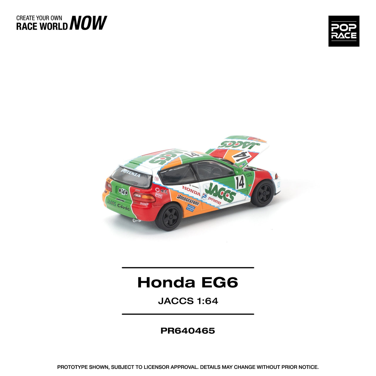 PRE-ORDER Pop Race 1:64 Honda Civic EG6 JACCS