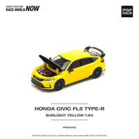 Thumbnail for PRE-ORDER Pop Race 1:64 Honda Civic FL5 TYPE-R SUNLIGHT YELLOW