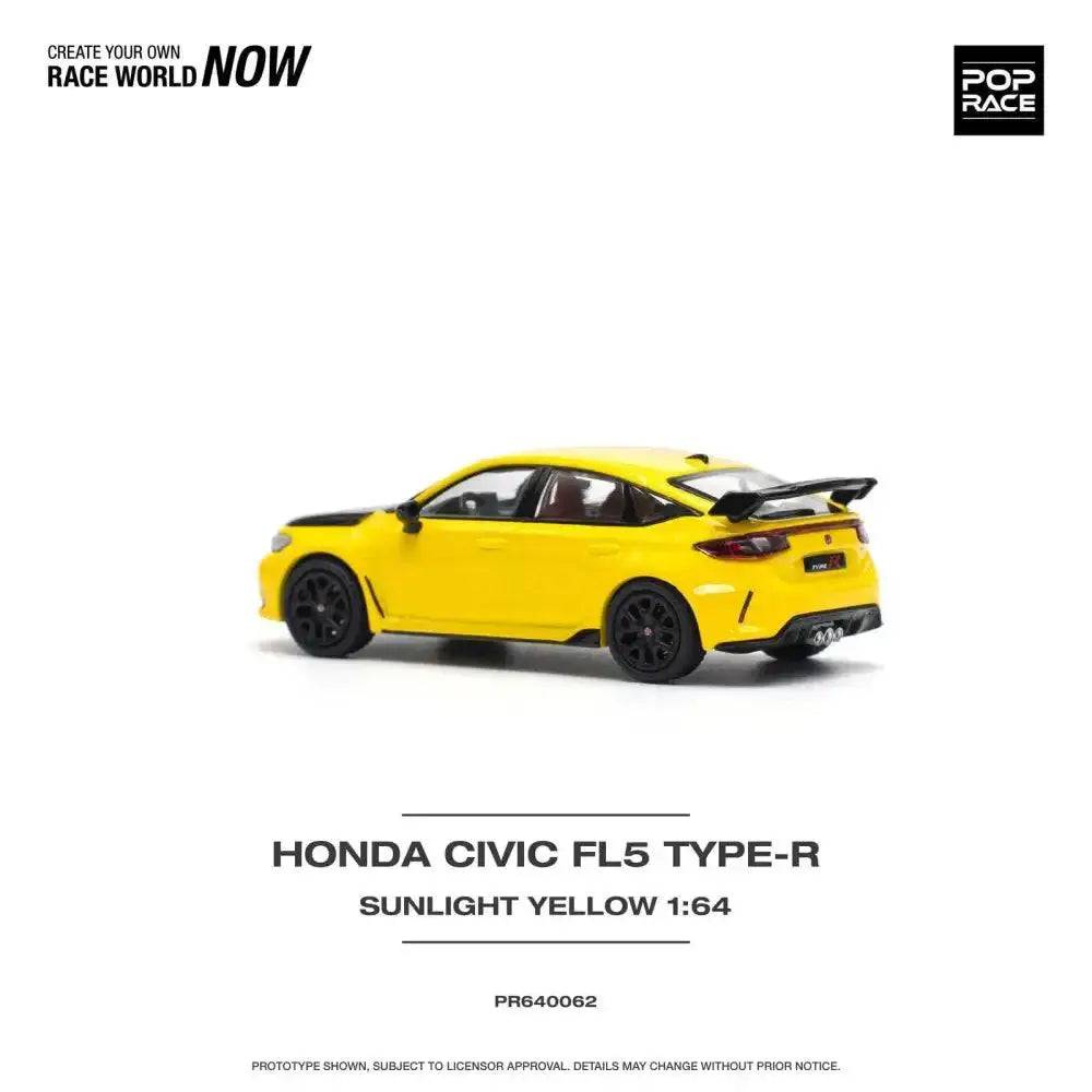 PRE-ORDER Pop Race 1:64 Honda Civic FL5 TYPE-R SUNLIGHT YELLOW