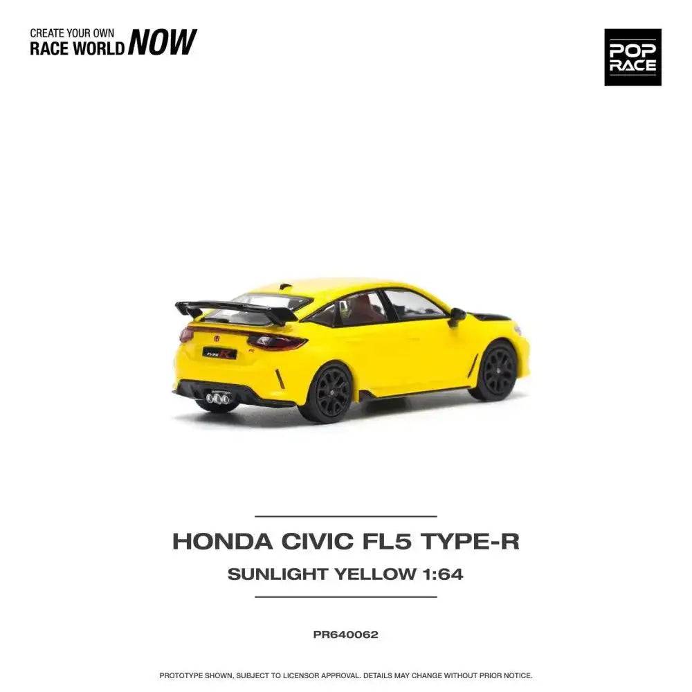 PRE-ORDER Pop Race 1:64 Honda Civic FL5 TYPE-R SUNLIGHT YELLOW