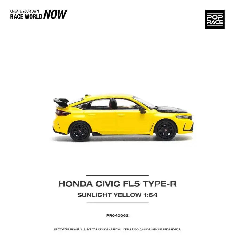 PRE-ORDER Pop Race 1:64 Honda Civic FL5 TYPE-R SUNLIGHT YELLOW