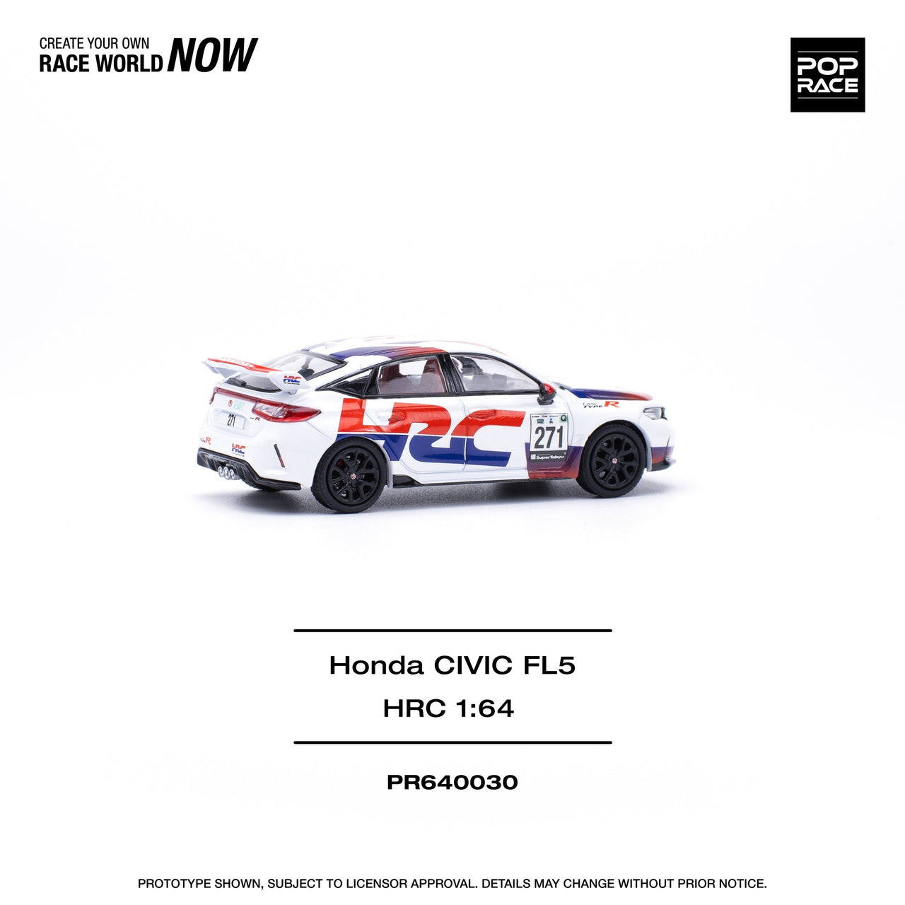 (PRE-ORDER) Pop Race 1:64 Honda Civic FL5 TYPE-R – Little Luca's Toys