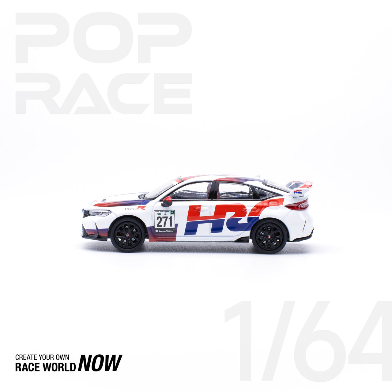 PRE-ORDER Pop Race 1:64 Honda Civic FL5 TYPE-R TCR - HRC