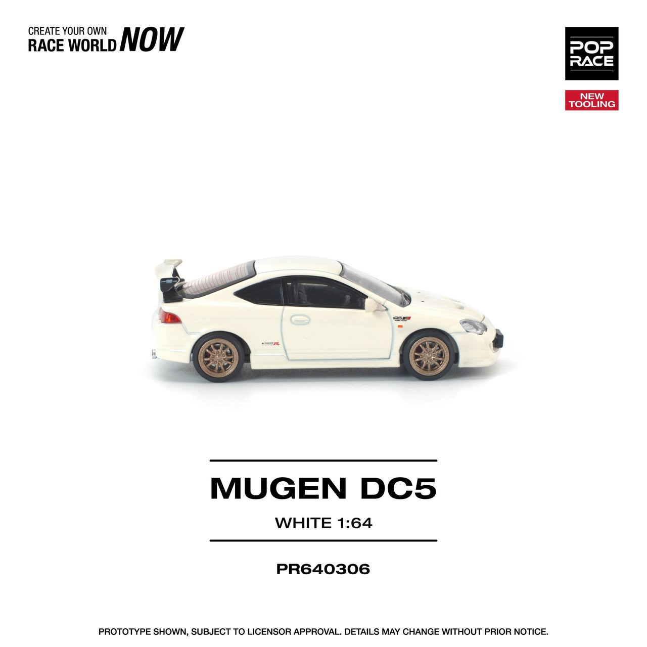 PRE-ORDER Pop Race 1:64 Honda HONDA DC5 MUGEN, WHITE