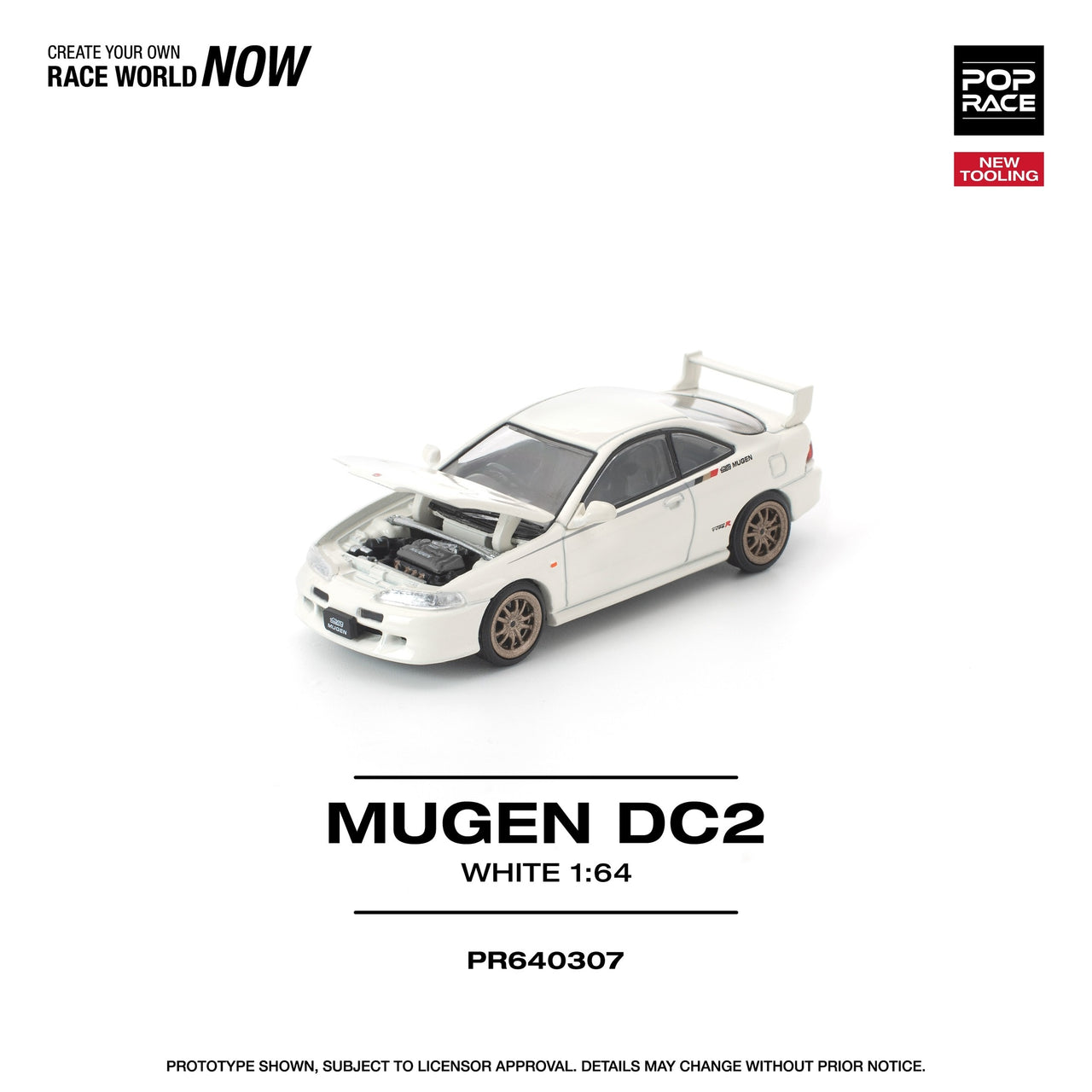 PRE-ORDER Pop Race 1:64 Honda MUGEN DC2 WHITE