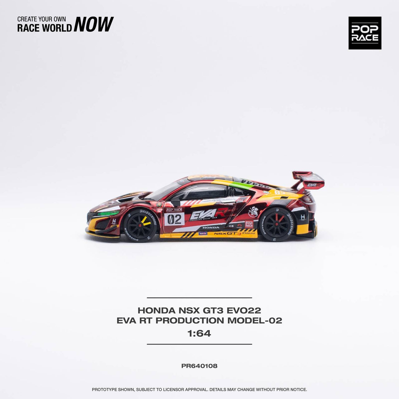 PRE-ORDER Pop Race 1:64 Honda NSX GT3 EVO22 EVA RT Production Model-02