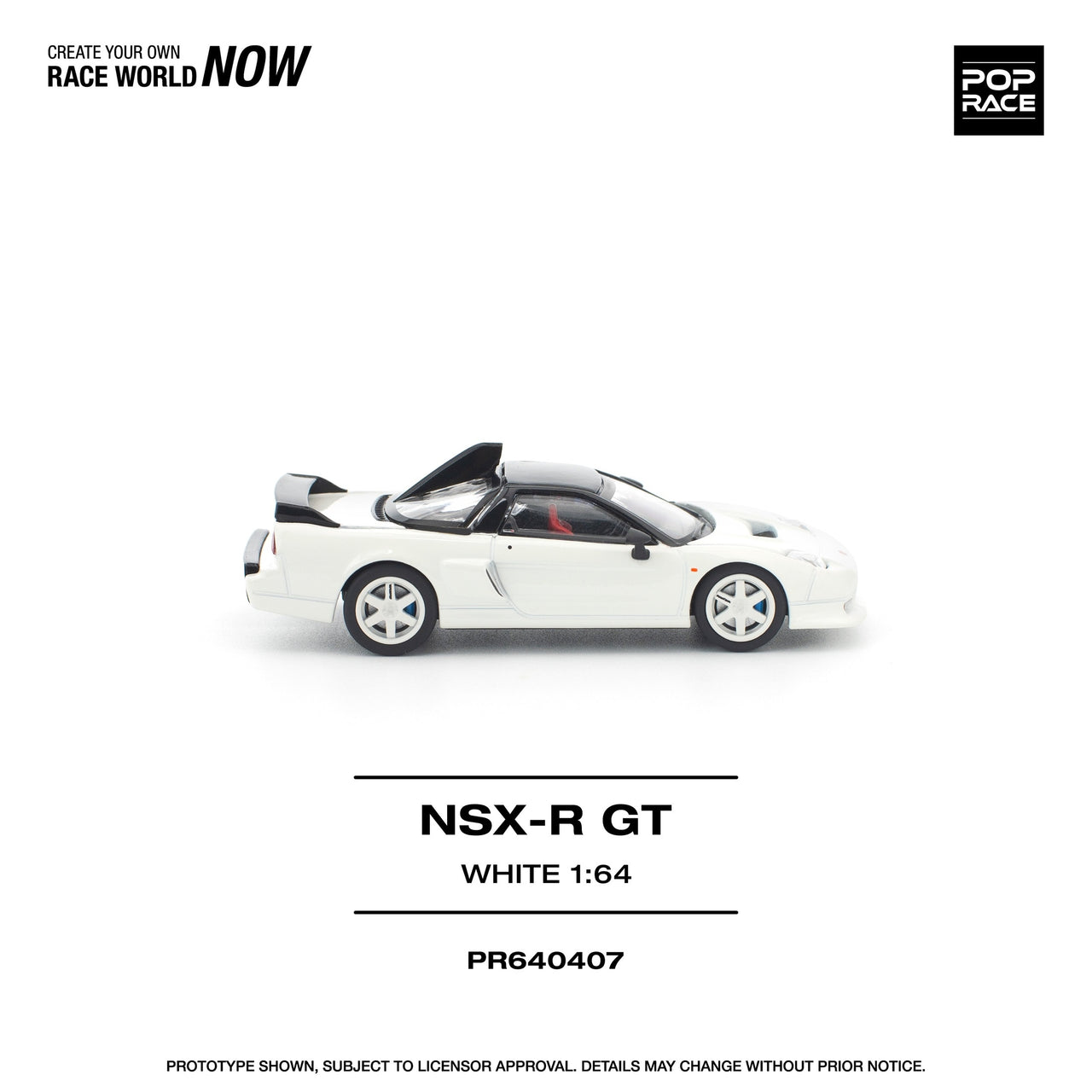 PRE-ORDER Pop Race 1:64 Honda NSX-R GT WHITE